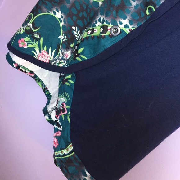 Large Deep Teal/Green Floral Tunic XL - Picture 10 of 16
